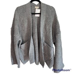 POL | medum thick oversized‎ gray cardigan